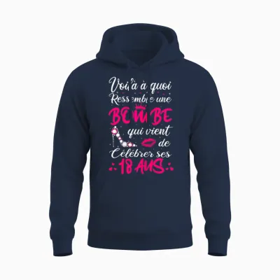 Birthday 18 Year Old Girl Bomb Gift Humor Funny Party Unisex Hoodie - Navy