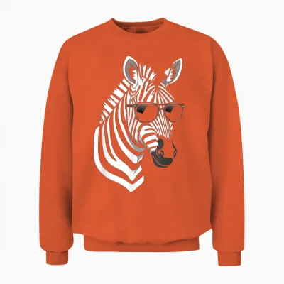 Funny Zebra Shirt Women Boys Mens Animal Print Clothin Zebra Unisex Sweatshirt - Orange