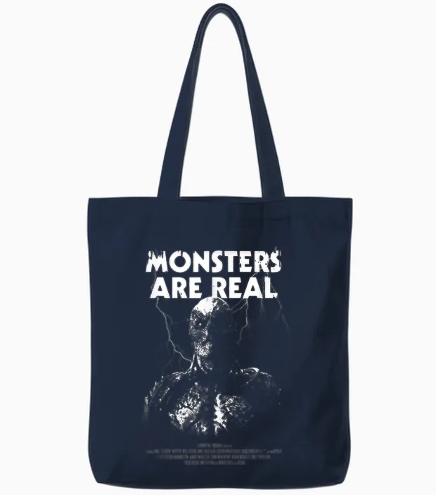 Stranger Things Vecna Monsters Are Real Tote Bags in Navy