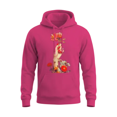 Retro Flowers Unisex Hoodie - Heliconia