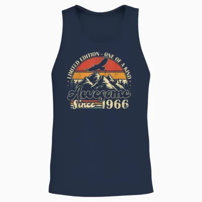 Vintage 1966 Retro 60th Birthday Gift Man Woman Unisex Tank Top - Navy