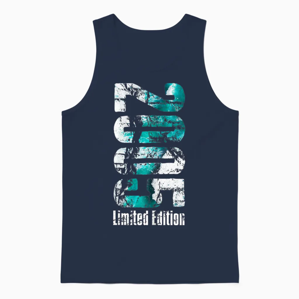 20 Years Man Born in 2005 Birthday 20 Years Limited Edition T-Shirt, Black, S Unisex Tank Top in Navy