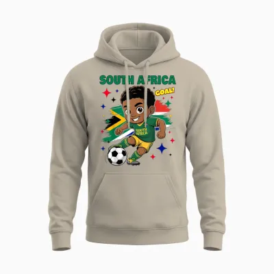 Südafrika Kid Goal Cartoon Südafrika Flagge Für Kinder Unisex Hoodie - Sand