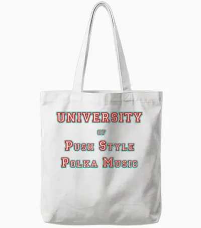 University of Push Style Polka Music Tote Bags - White