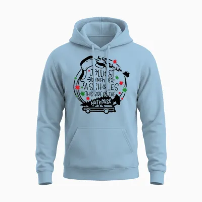 Jolliest Bunch of Assholes This Side of the Nut House Unisex Hoodie - Light Blue