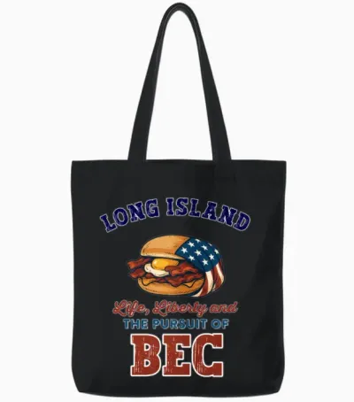 Patriotic Long Island Tote Bags - Black