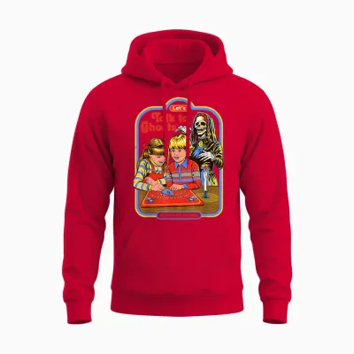 Let's Talk to Ghosts Demon Retro Vintage Funny Adult Humor Unisex Hoodie - Red