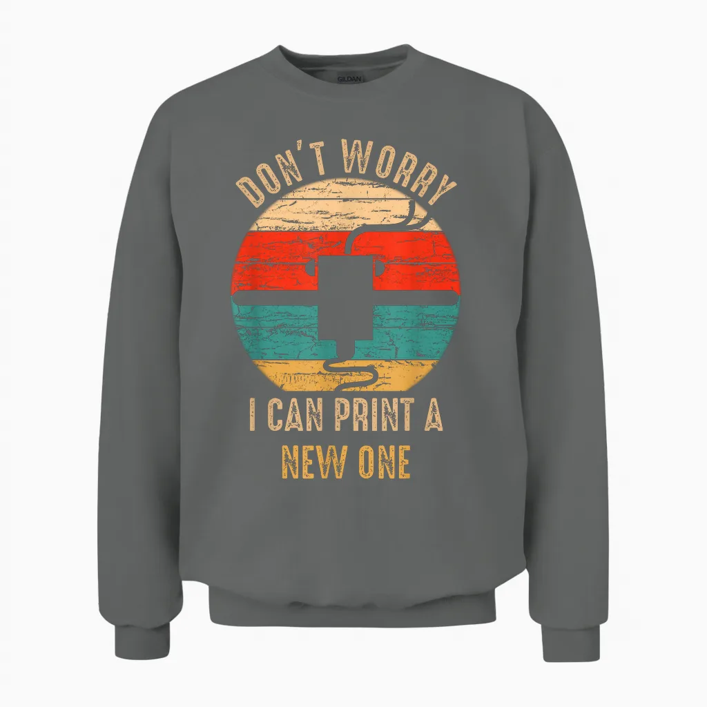Vintage Retro 3d Printer Tee Gift Idea for Geeks Unisex Sweatshirt in Graphite Heather