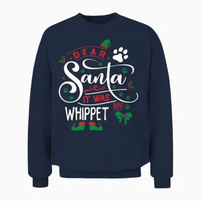 Whippet Dog Christmas Dog Breed Unisex Sweatshirt - Navy