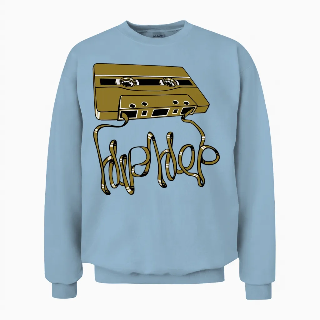 Hip Hop Tape Flex Unisex Sweatshirt in Light Blue