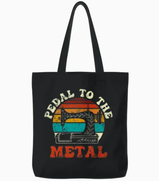 Vintage Retro Sewing Machine Lover for Sew Lovers Tote Bags in Black