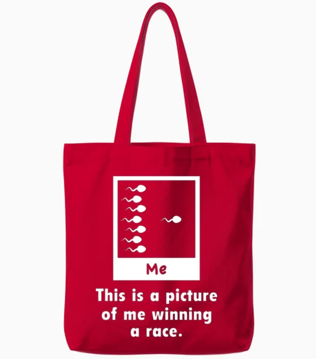 This Is a Very Old Picture of Me Tote Bags in Red
