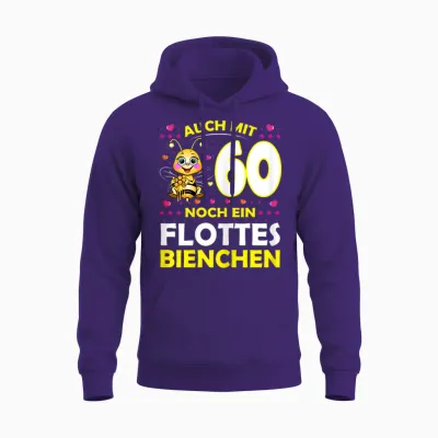 60 Years Fleet Bee 60th Birthday 60th Anniversary T-Shirt, Black Unisex Hoodie - Purple