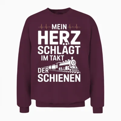 Mein Herz Schlägt Im Takt Der Schienen Railfan Unisex Sweatshirt - Maroon