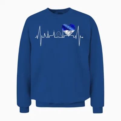 Gelsenkirchen Skyline Heartbeat Fan Heart Love Ruhrgebiet T-Shirt, Black, S Unisex Sweatshirt - Royal