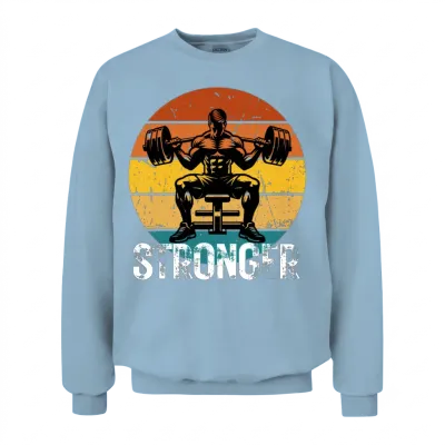 Retro Strongman Lift Unisex Sweatshirt - Light Blue
