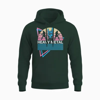 Heavy Metal Retro Unisex Hoodie - Forest