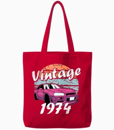 Vintage 1974 Anniversary Tote Bags - Red