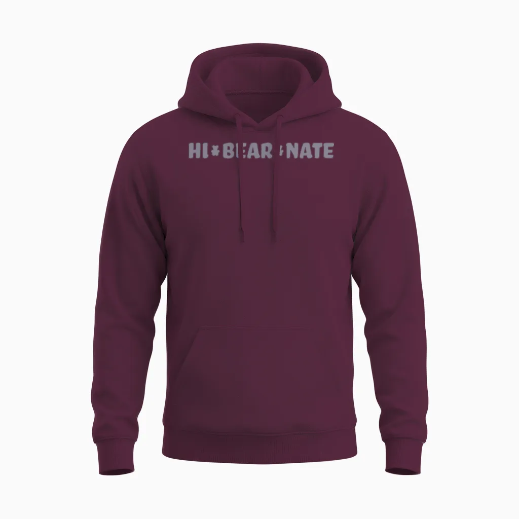 Hi Bear Nate - Wildlife Unisex Hoodie in Maroon