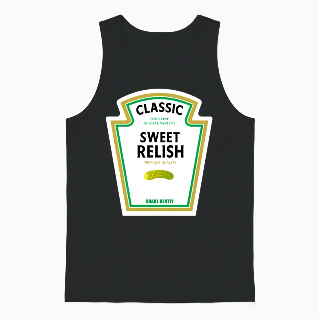 Sweet Relish Ketchup Costume Matching Mustard Unisex Tank Top in Black