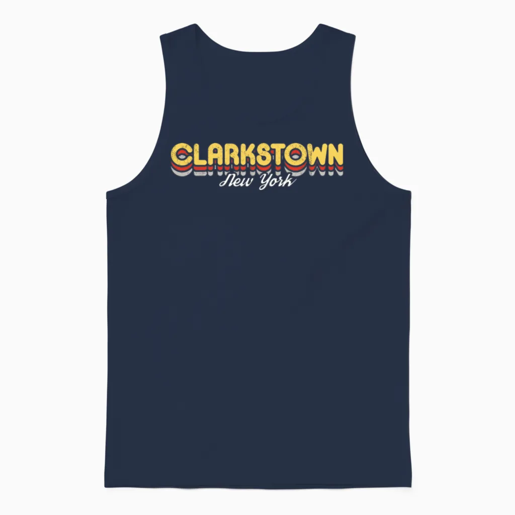 Retro Clarkstown New York Unisex Tank Top - Navy