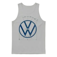 Volkswagen Logo as Construction Graphic in White Unisex Tank Top - Ash – 1