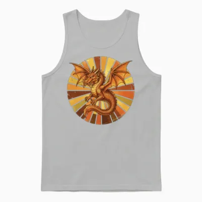 Solar Dragon Sunset Circle Unisex Tank Top - Ash