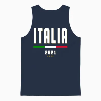 Italia Soccer Jersey 2021 - Italian Football Unisex Tank Top - Navy