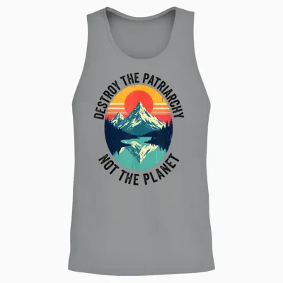 Destroy the Patriarchy, Not the Planet Feminist Feminism Unisex Tank Top - Sport Grey