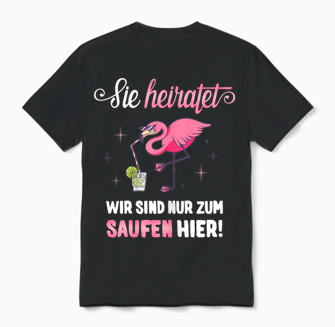 Jga T-Shirt Frauen Polterer Poltern Junggesellinnenabschied Unisex T-Shirt in Black
