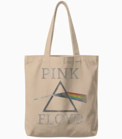 Official Pink Floyd the Dark Side of the Moon Prism Tote Bags - Natural