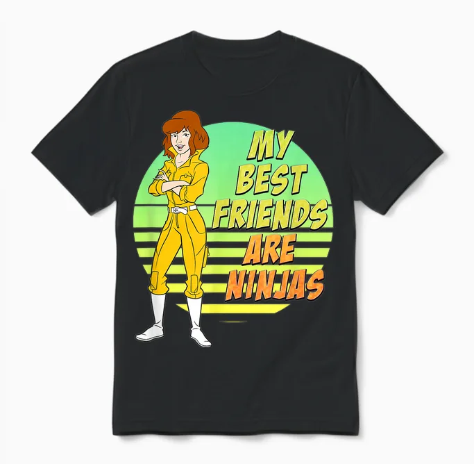 April O'neil - My Best Friends Are Ninjas Unisex T-Shirt in Black