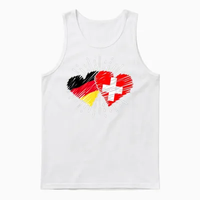 Deutschland Schweiz Freundschaft Herz Flagge Suisse Unisex Tank Top - White