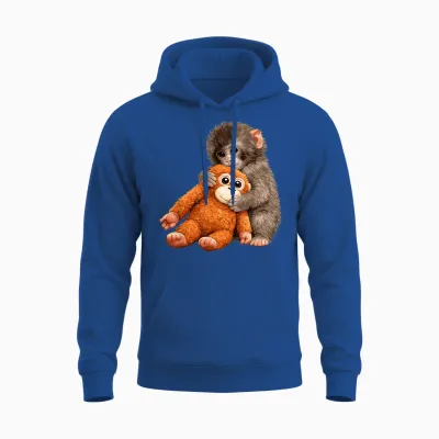 Cute Monkey Punch Baby Japanese Monkey Unisex Hoodie - Royal
