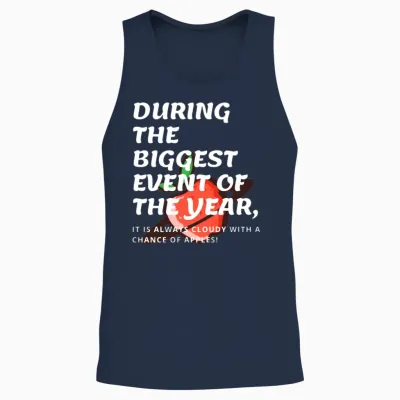 Funny Apple Event Unisex Tank Top - Navy