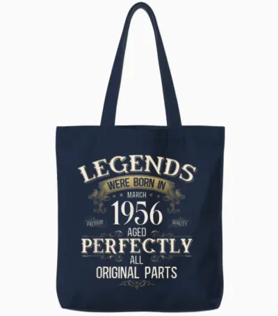 70 Ans Anniversaire Homme Cadeau Mars 1956 Vintage Tote Bags - Navy