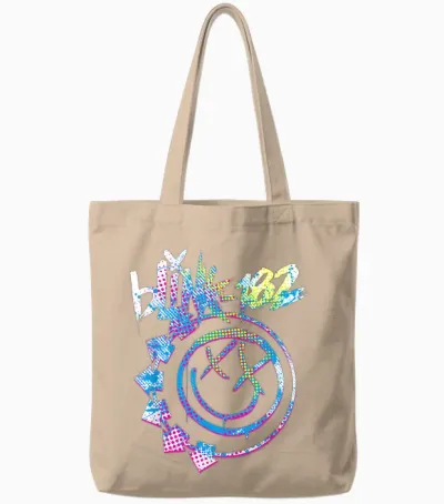 Blink 182 Colourful Inset Rock Music by Rock Off Tote Bags - Natural