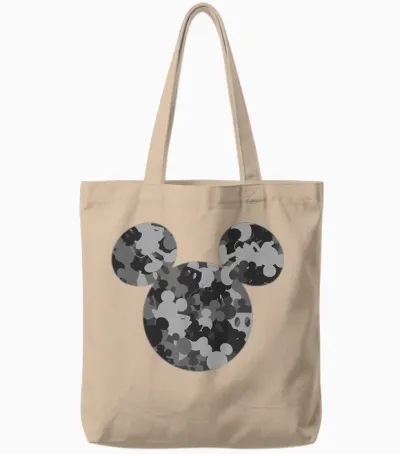 Disney Mickey Camo Gray Tote Bags - Natural