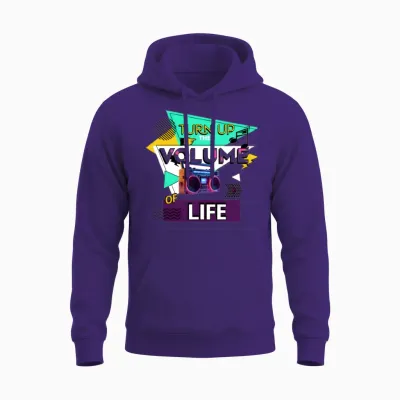 Turn Up the Volume of Life – Music Lover Unisex Hoodie - Purple