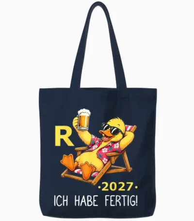 Rente 2027 Legendäre Rente Ente Ich Habe Fertig Rentner Bier Tote Bags - Navy