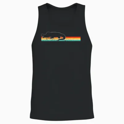 Crocodile Retro Unisex Tank Top - Black