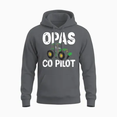 Zukünftiger Landwirt Trecker Traktor Opas Co Pilot Unisex Hoodie - Charcoal