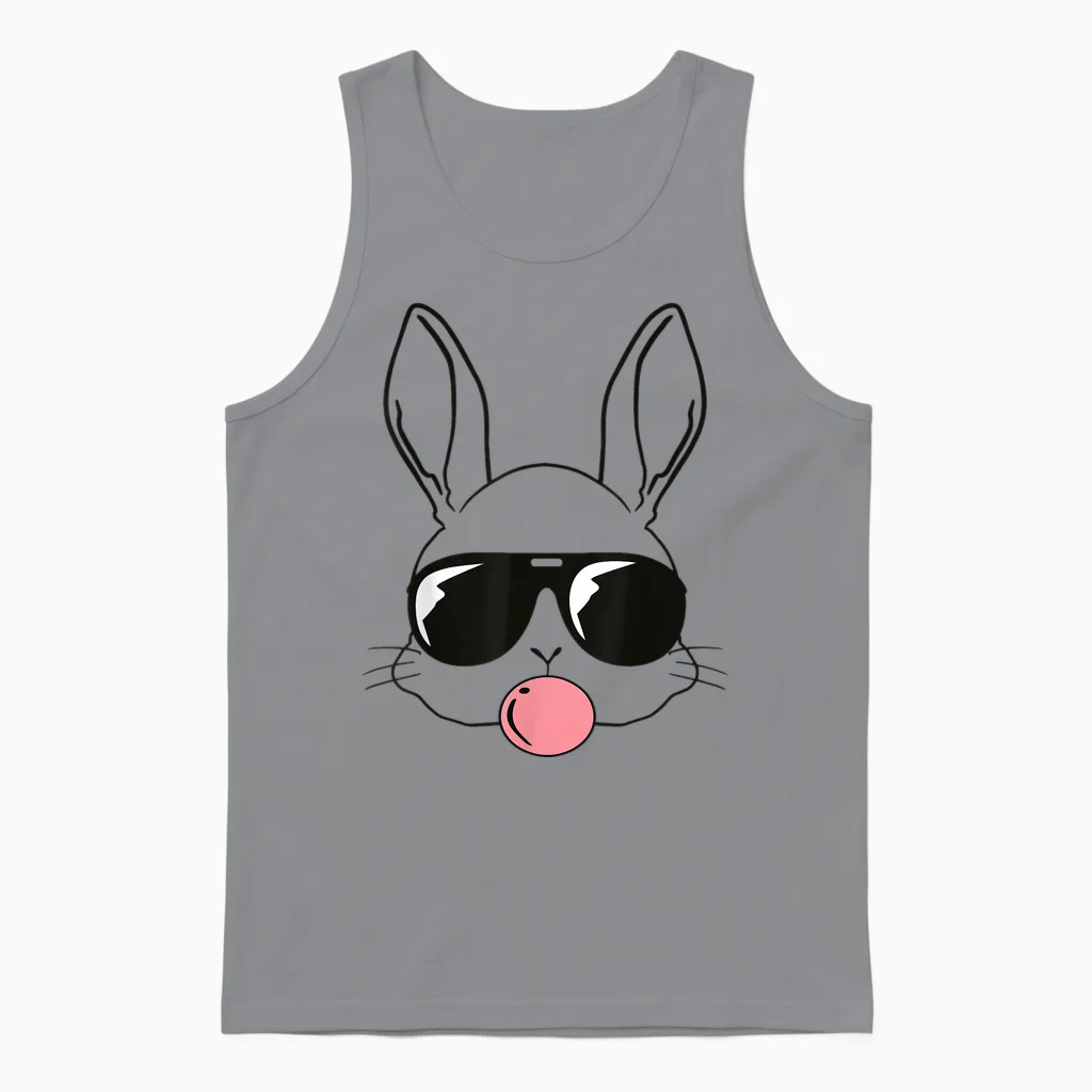 Cooles Oster-Hasen Gesicht Kinder Männer Jungen Ostern Unisex Tank Top in Sport Grey
