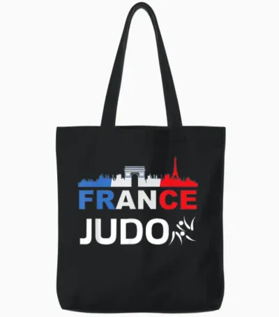 France Flag Judo Gift Jersey Judo France T-Shirt, Black, S Tote Bags - Black