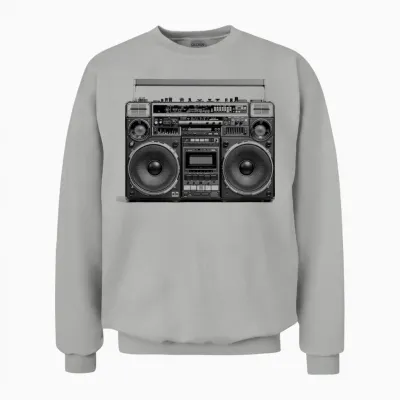 Ghetto Blaster Lecteur Cassette Rétro Années 80 90 Unisex Sweatshirt - Ash