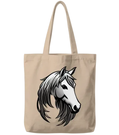 Horse Head Tote Bags - Natural