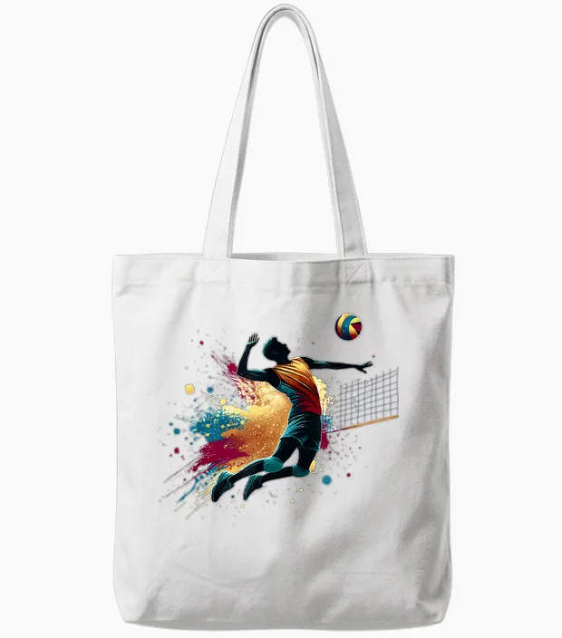 Volleyball Beach Volleyball Boys Tote Bags in White