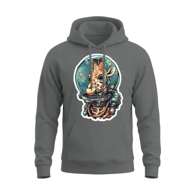 Space Giraffe Unisex Hoodie - Graphite Heather