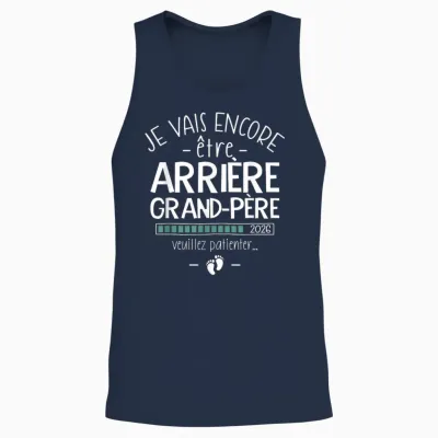 Encore Grand-Père 2026 - Announcement 2eme Bébé En Route Unisex Tank Top - Navy