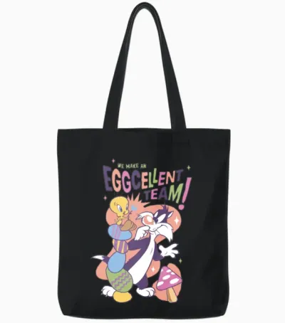 Looney Tunes Tweety and Sylvester Eggcellent Team Tote Bags - Black